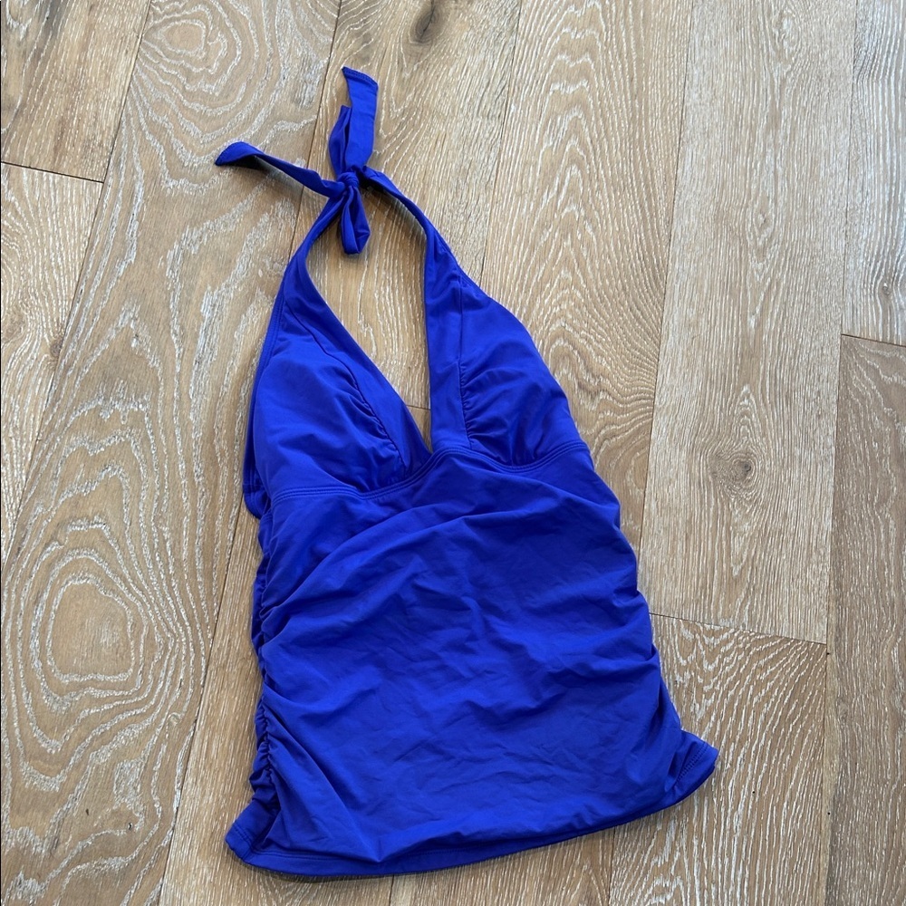 Athleta Shirred Tankini Halter Tie Swim Top